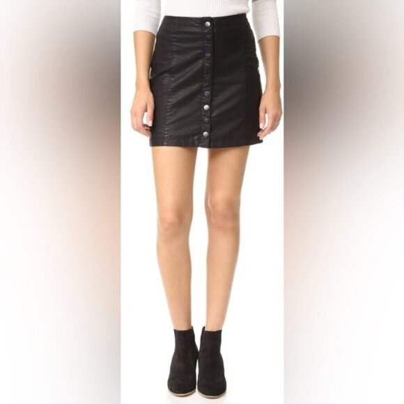 Free People Dresses & Skirts - FREE PEOPLE Oh Snap Vegan Leather Miniskirt 8